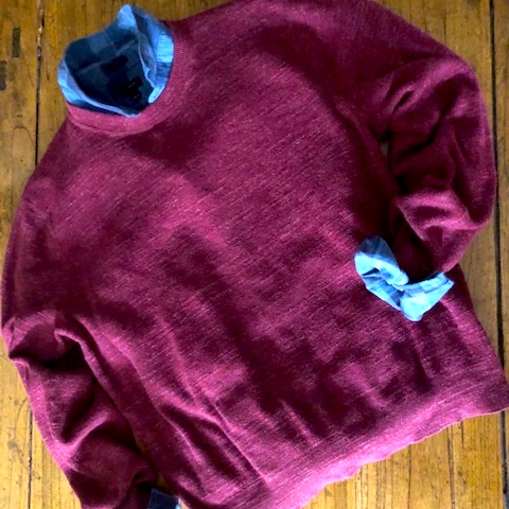 Men's J. Crew Burgundy / Berry Pull Over Crewneck Sweater L